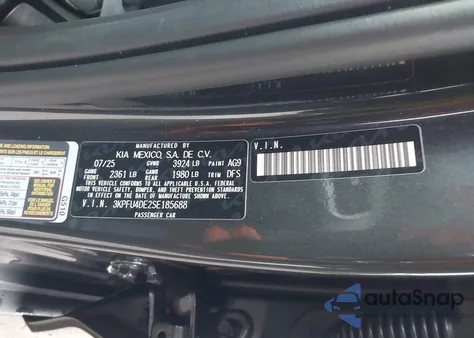 2025 Kia K4 Ex z USA, uszkodzony, nr VIN 3KPFU4DE2SE185688